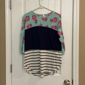 Mermaid Cove small 3/4 sleeve top